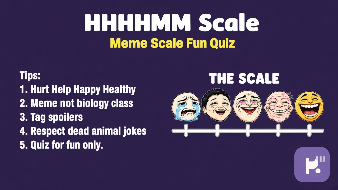 HHHHHMM meme tips: hours hurt hunger; animal respect; opt-in jokes; unofficial fun quiz not wildlife biology credentials