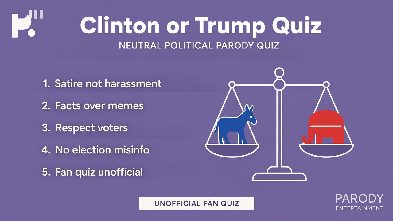 Political parody tips: context not dunk; satire not harassment; cite sources; quiz not ballot advice