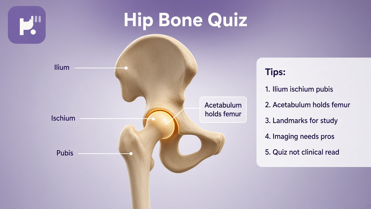 Hip bone tips: pelvis landmarks; acetabulum role; joint safety; quiz not radiology read