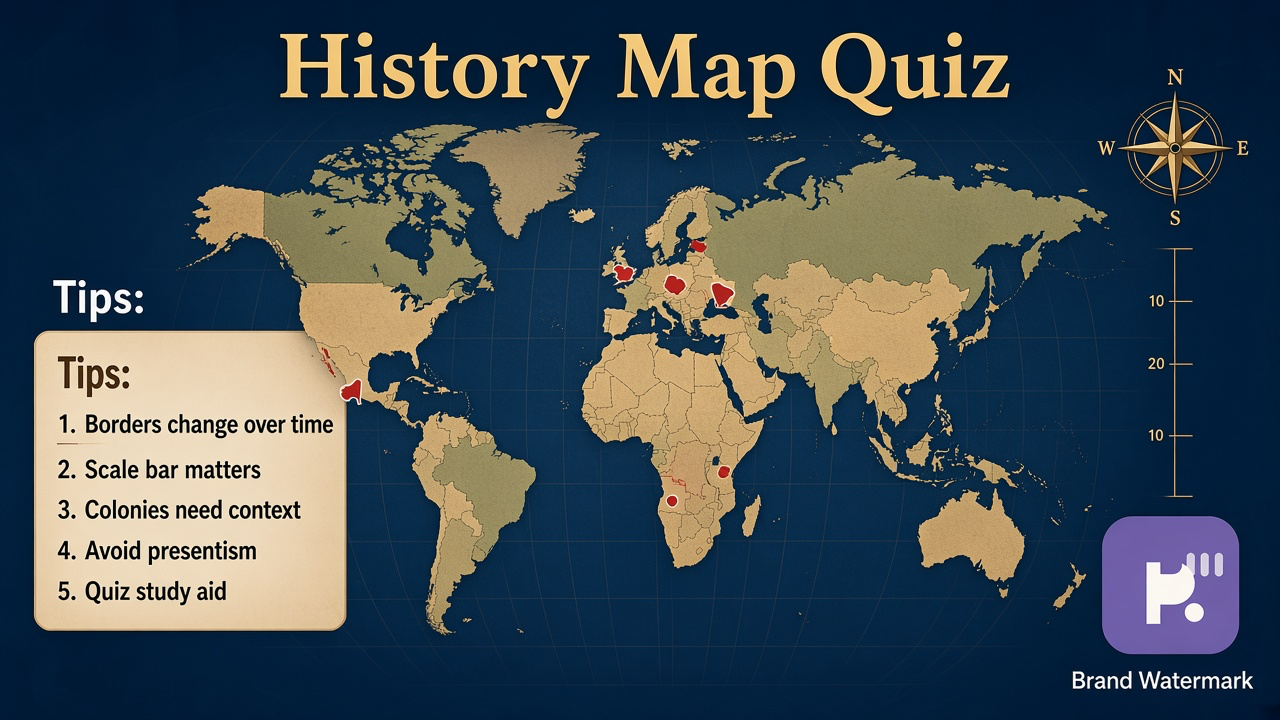 History map tips: read legends; border changes; spell place names; cite atlases; quiz not AP Human Geo exam
