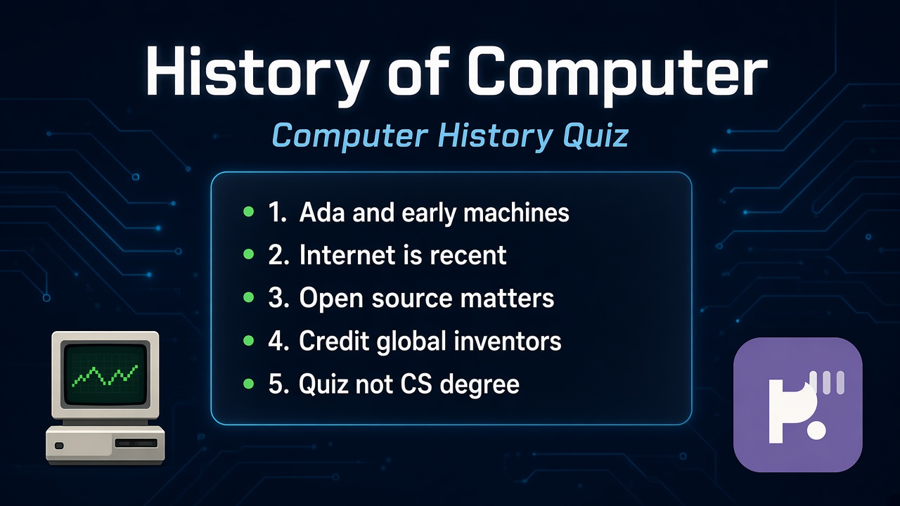 Computer history tips: eras and pioneers; hardware context; net ethics; cite sources; quiz not CS degree hire proof
