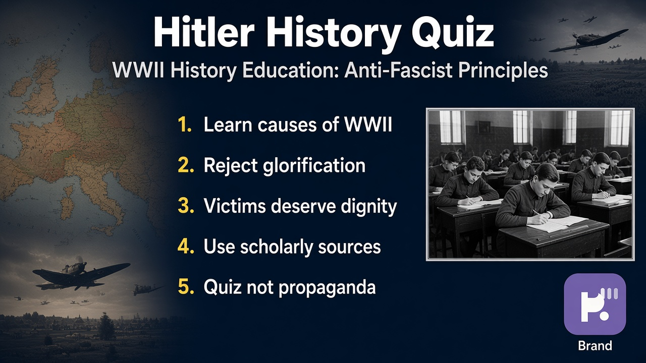 WWII literacy tips: condemn fascism; cite museums; reject Nazi glorification; quiz not extremist endorsement or hero cosplay