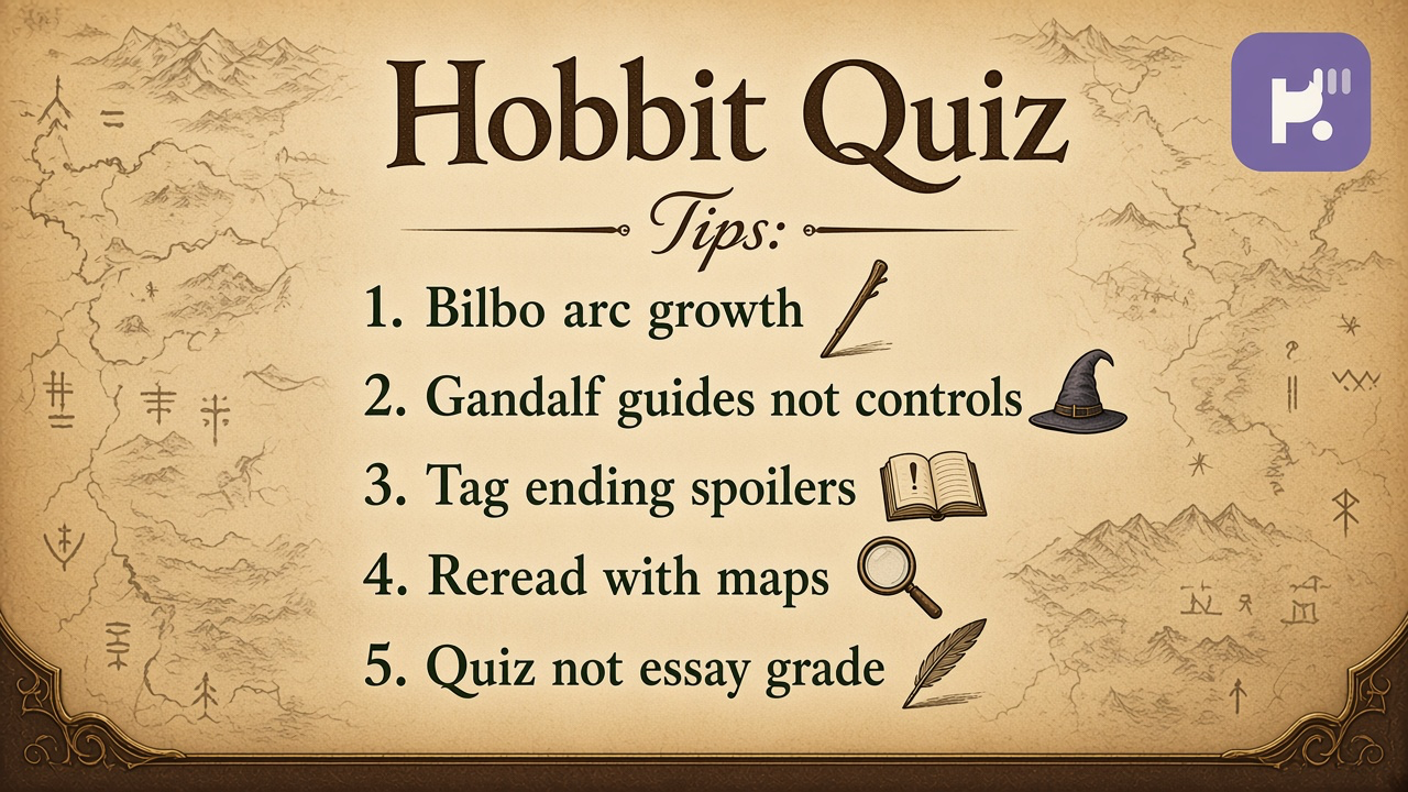 Hobbit book tips: plot with context; cite editions; spoiler tags; reread patience; quiz not essay or publisher proof