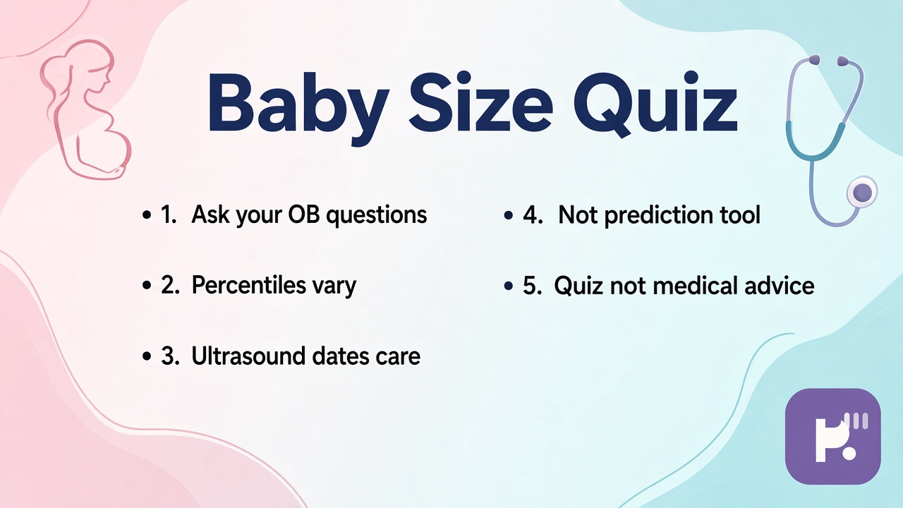 Baby size literacy tips: percentiles need context; genes vary; ask prenatal teams; quiz not ultrasound prediction