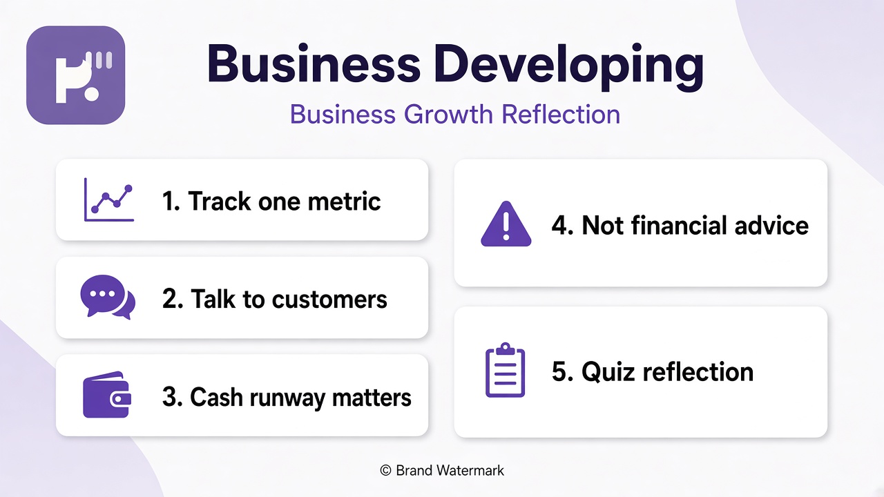 Business growth tips: listen to customers; sustainable pace; runway math; quiz not VC proof; no hustle cosplay