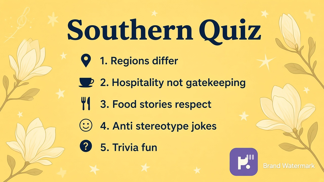 Southern trivia tips: regional curiosity; anti-stereotype talk; learn before dunk; quiz not gatekeeping