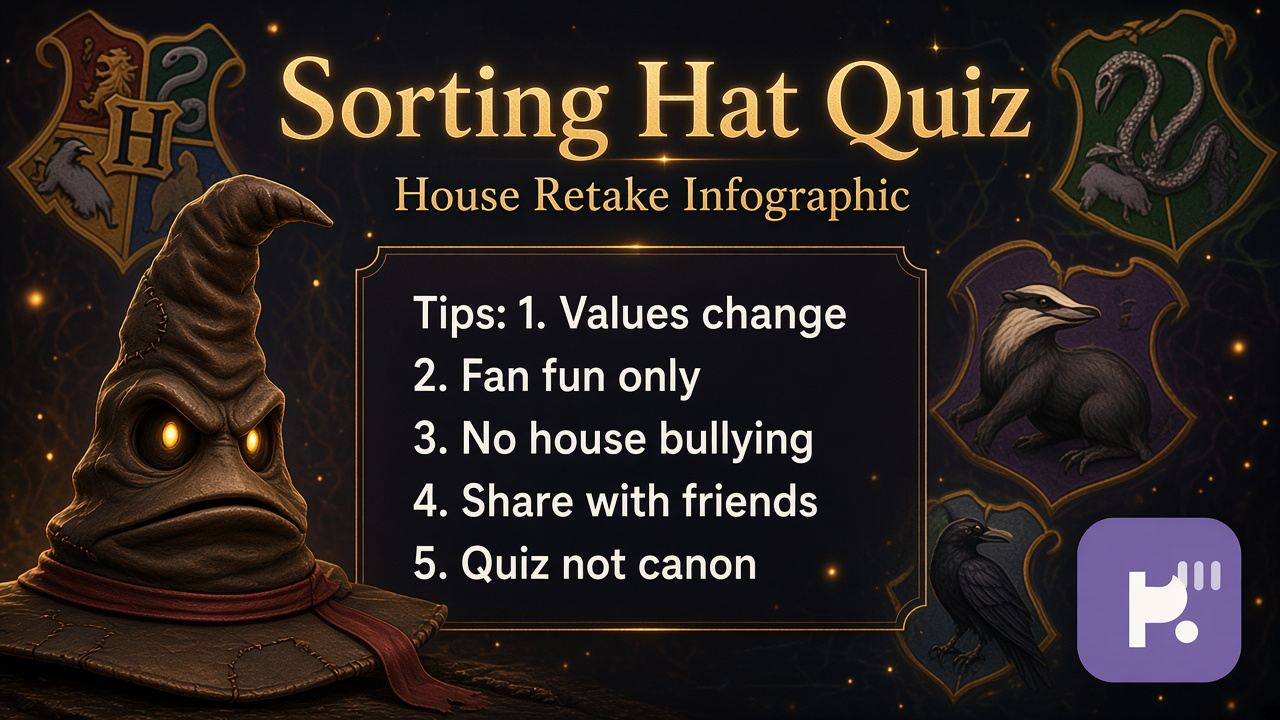 Sorting Hat retake tips: retake calmly; house humility; tag spoilers; unofficial not Wizarding World exam