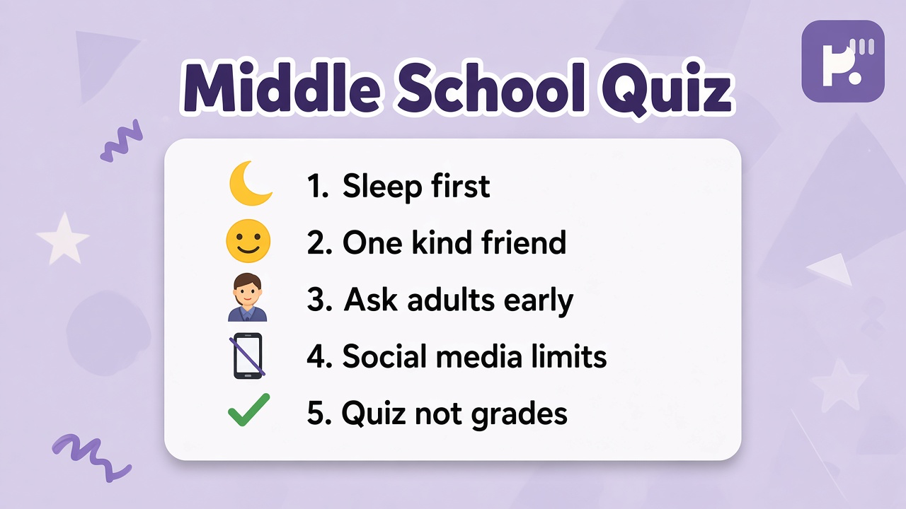 Middle school tips: kind hallways; pace homework; repair friend drama; quiz not popularity rank