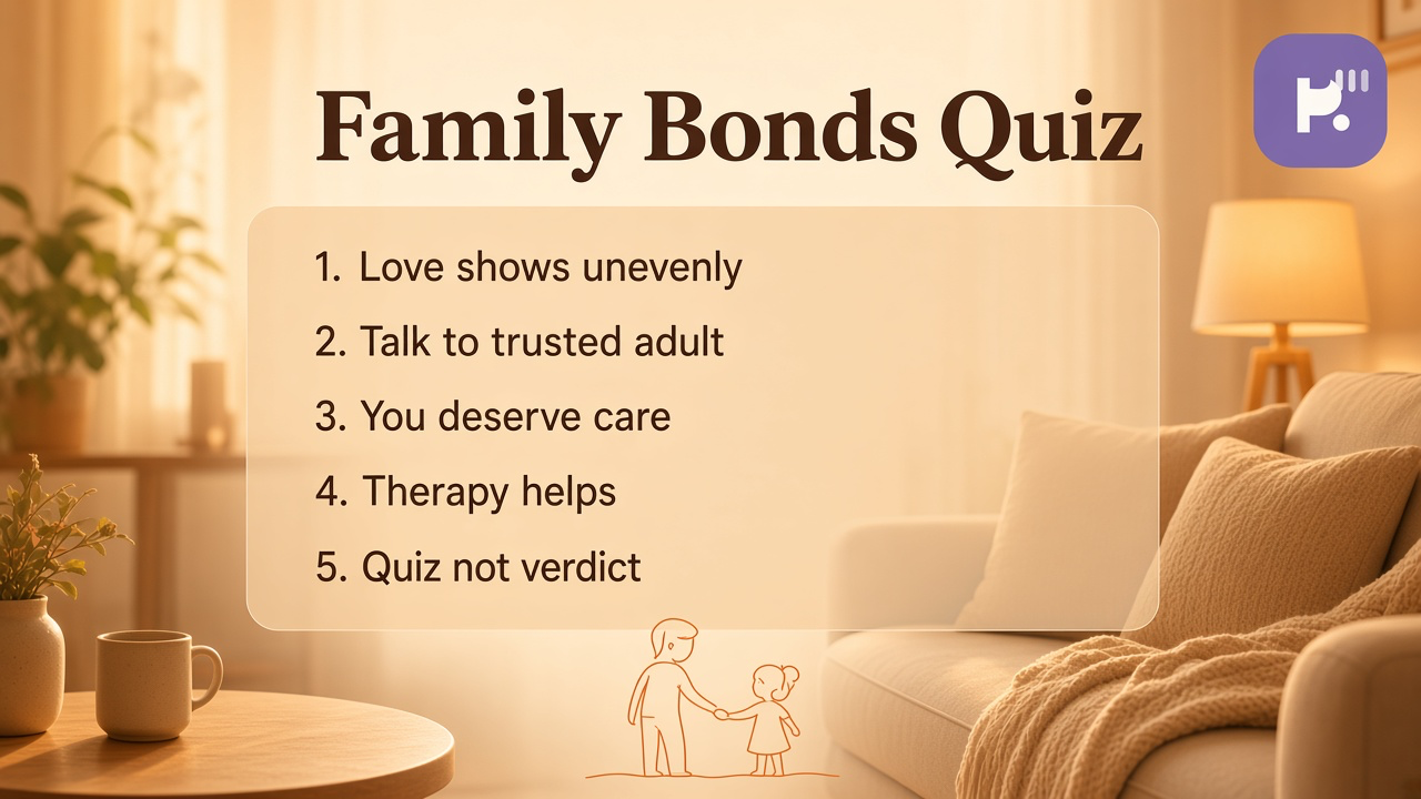 Family support tips: name hurt safely; tell trusted adults; limit self-blame; quiz not parent diagnosis; 988