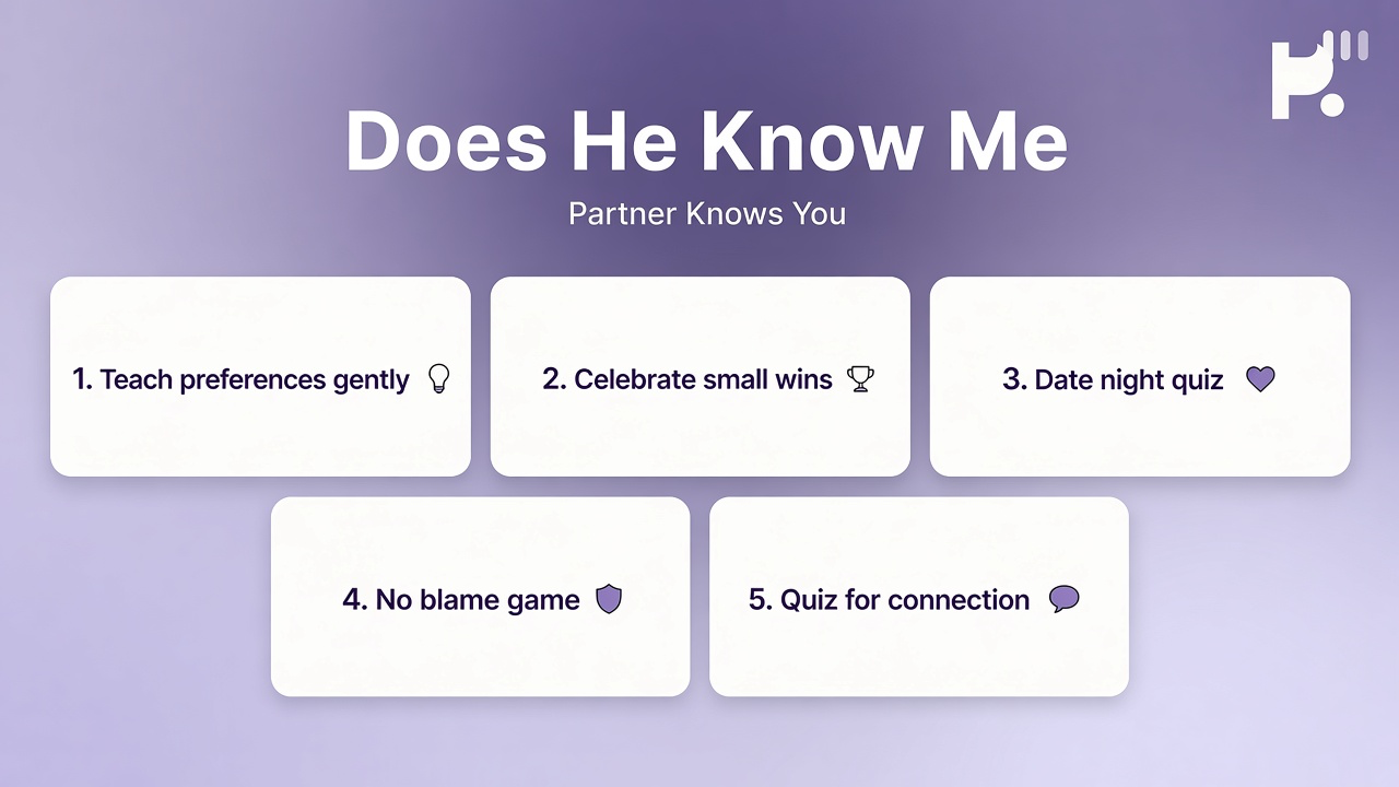 Partner curiosity tips: ask both ways; consent before quizzes; notice preferences; quiz not relationship exam