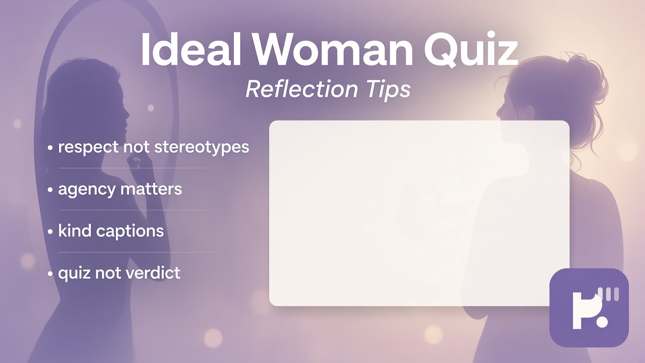 Ideal woman tips: values beyond looks, emotional safety, teamwork, anti-stereotype limits, fun reflection not verdicts