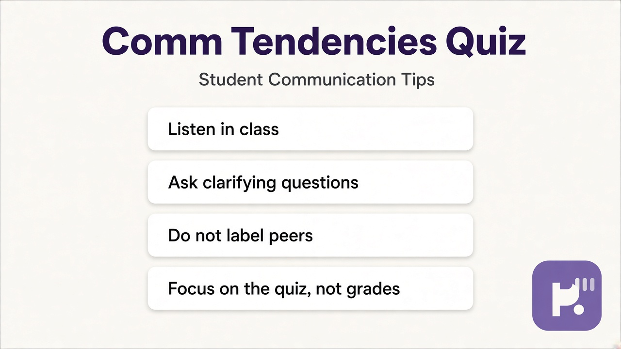 Student comms tips: listen first, clear expression, group respect, screener not class labels, skip ranking classmates