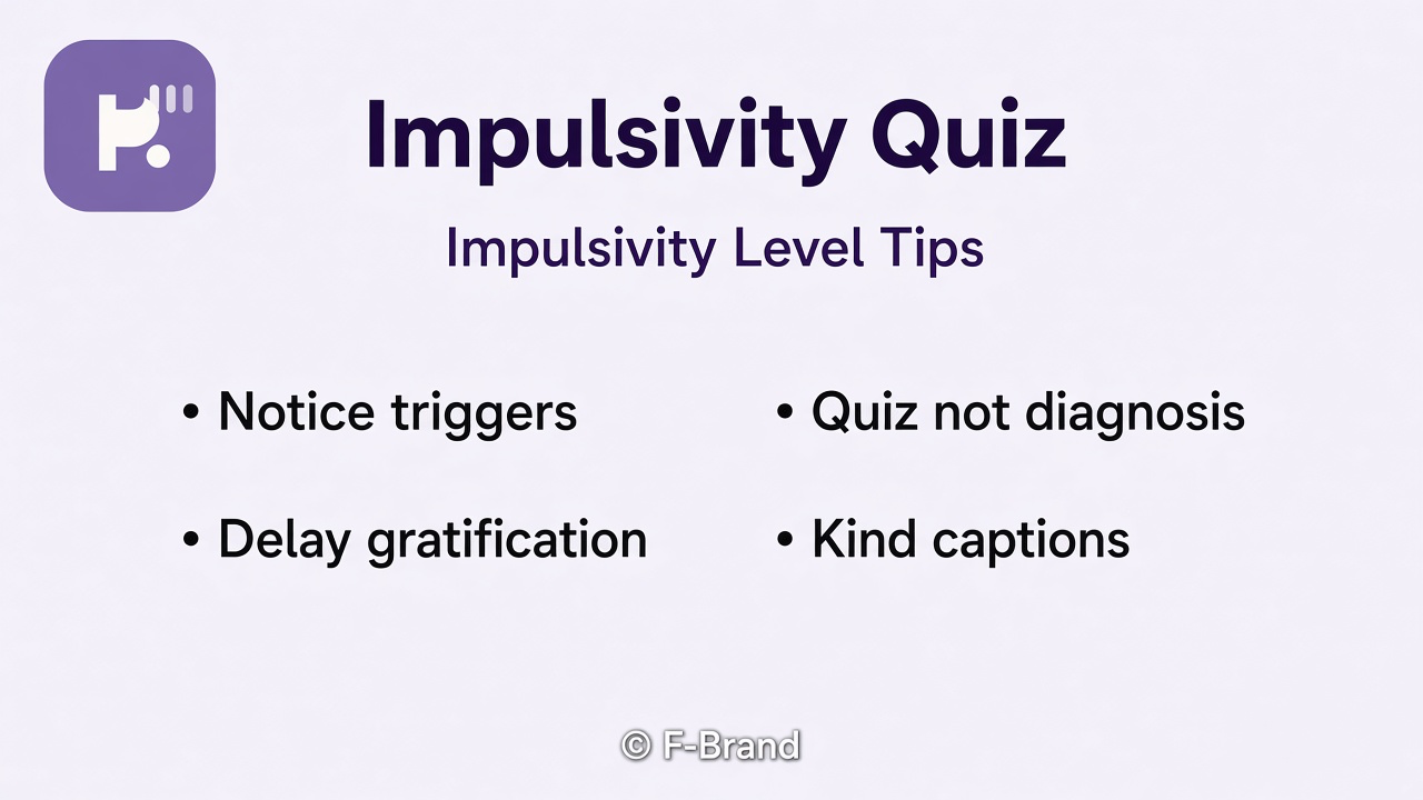 ILQ impulse level tips: notice spikes; mood context; spending pauses; unofficial quiz not published ILQ scores