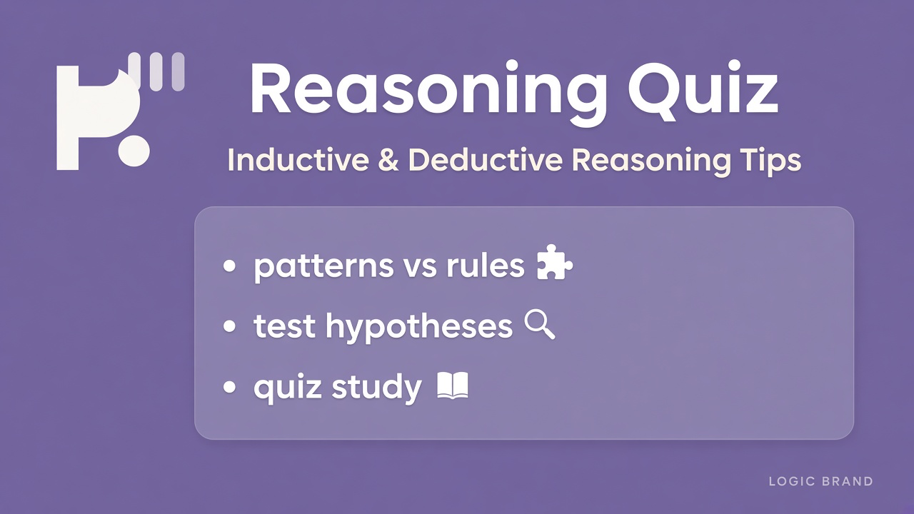 Logic tips: deductive chains; inductive patterns; spot fallacies; quiz not IQ cert or stranger dunk polls