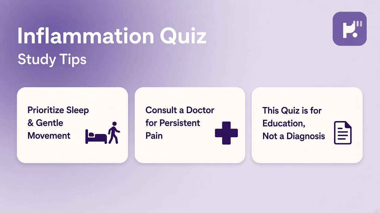Inflammation study tips: vocab not fear; lifestyle humility; skeptical supplements; quiz not medical diagnosis