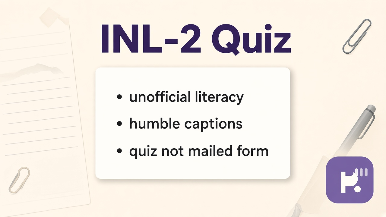 INL-2 tips: lead vs execute; info people objects; ops vs strategy; quiz not mailed INL-2 or HR dunk