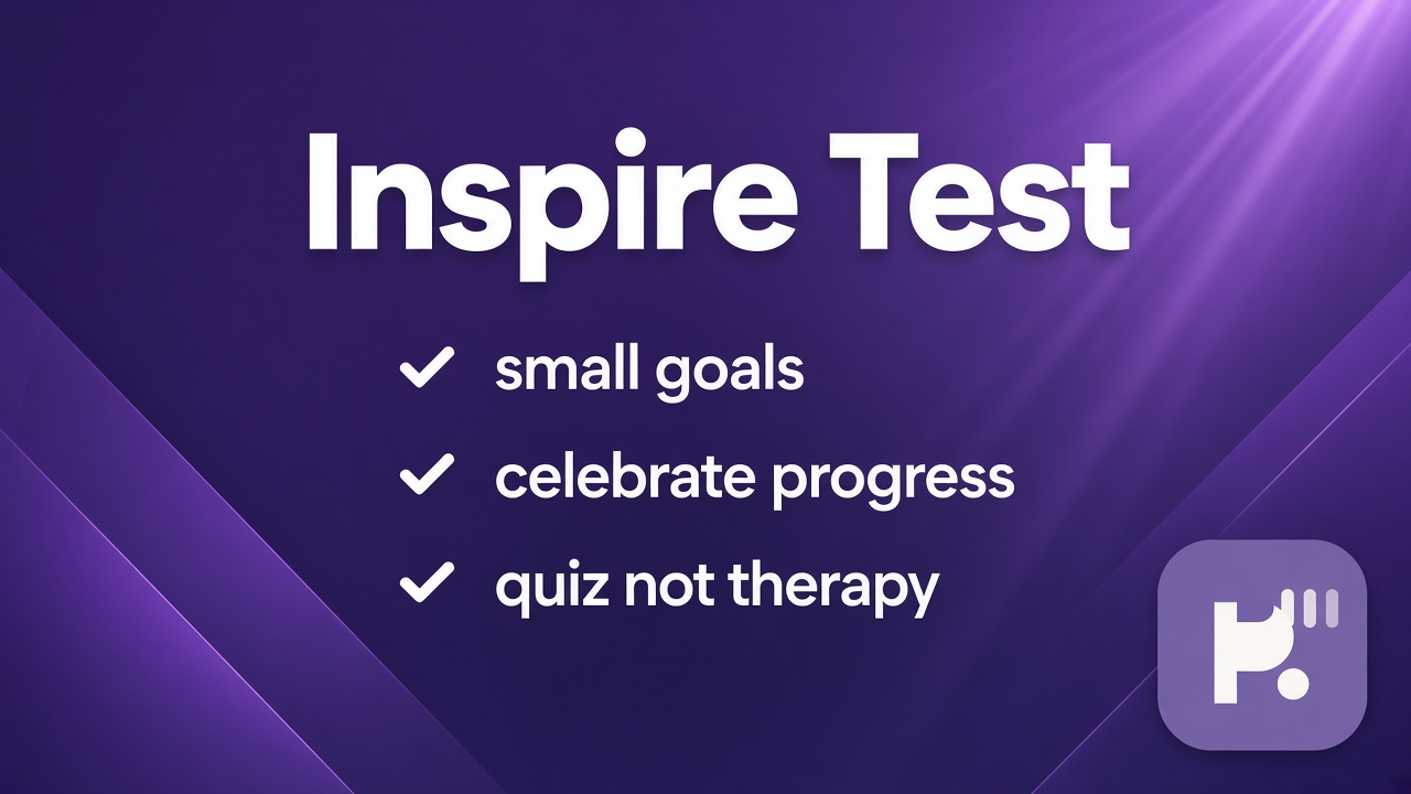 Inspire tips: name meaning cues; pace goals; rest without shame; quiz not therapy or hustle dunk threads