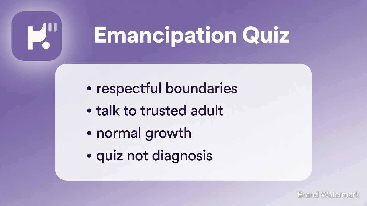 Teen emancipation tips: autonomy waves; friction literacy; support not shame; unofficial not teen diagnosis