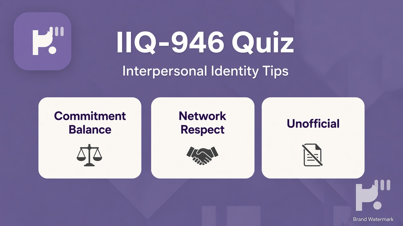 IIQ-946 tips: commitment identity; friend-network balance; independence habits; unofficial not published IIQ