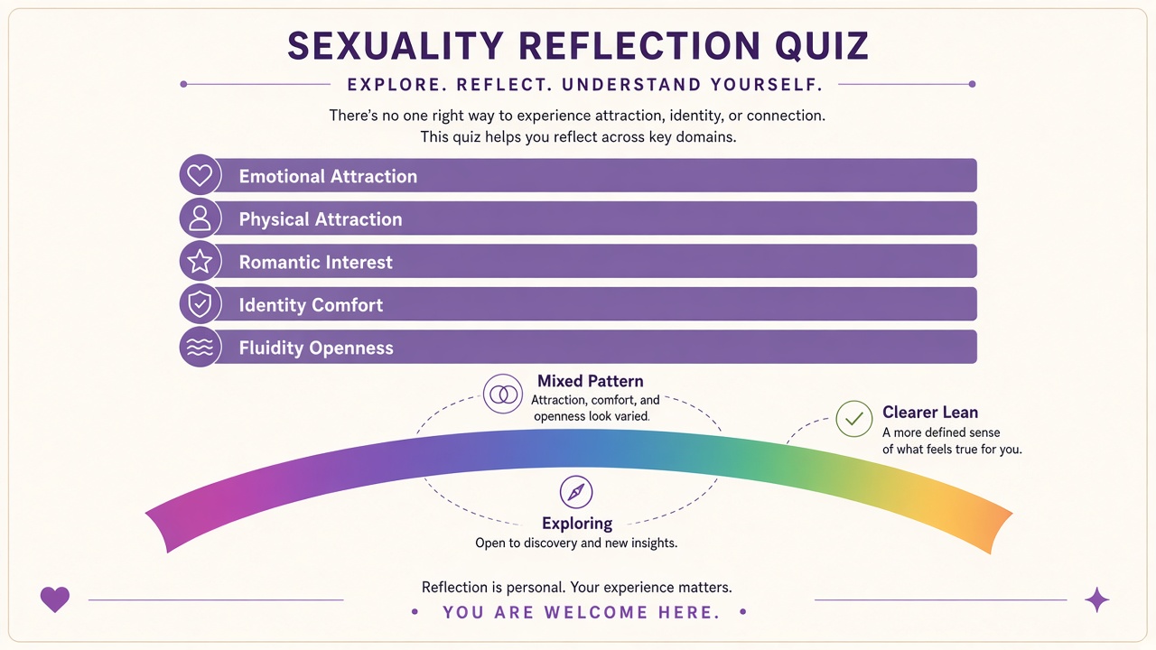 Sexuality test diagram with five attraction and identity comfort domain bars
