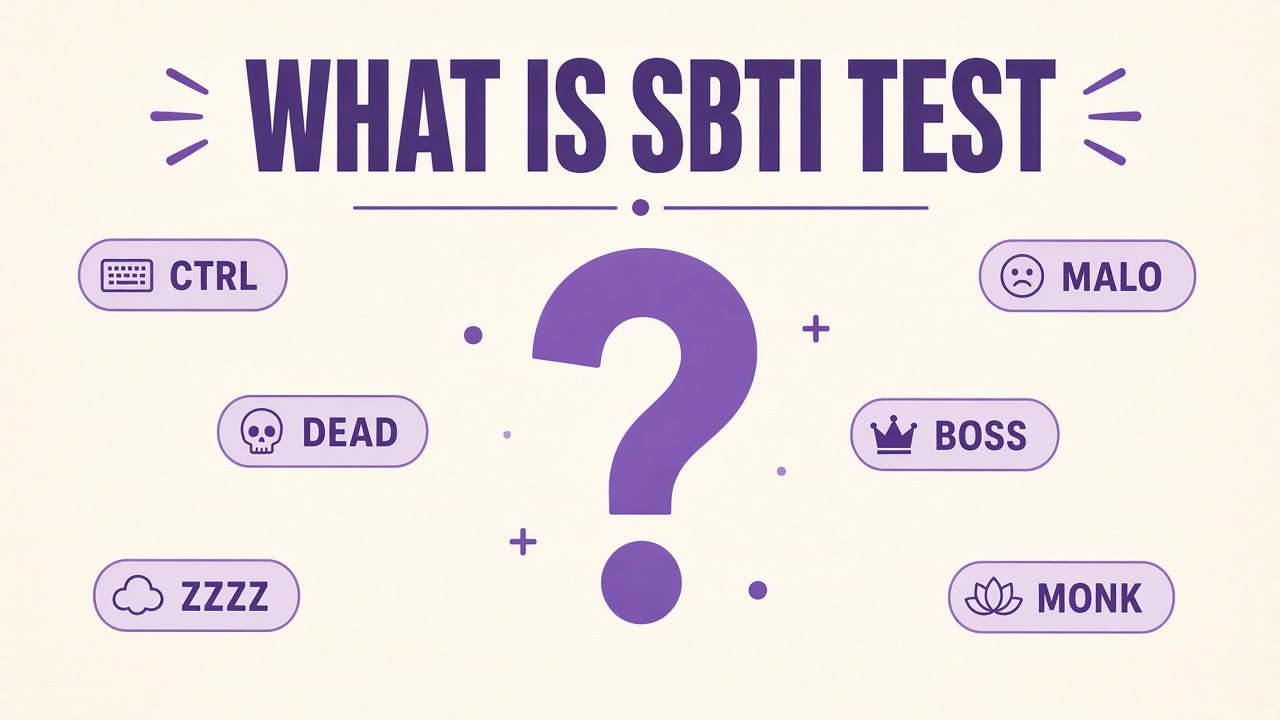 What is SBTI test report with primary type, secondary type, literacy index, and top-eight chart on The Quiz Hub