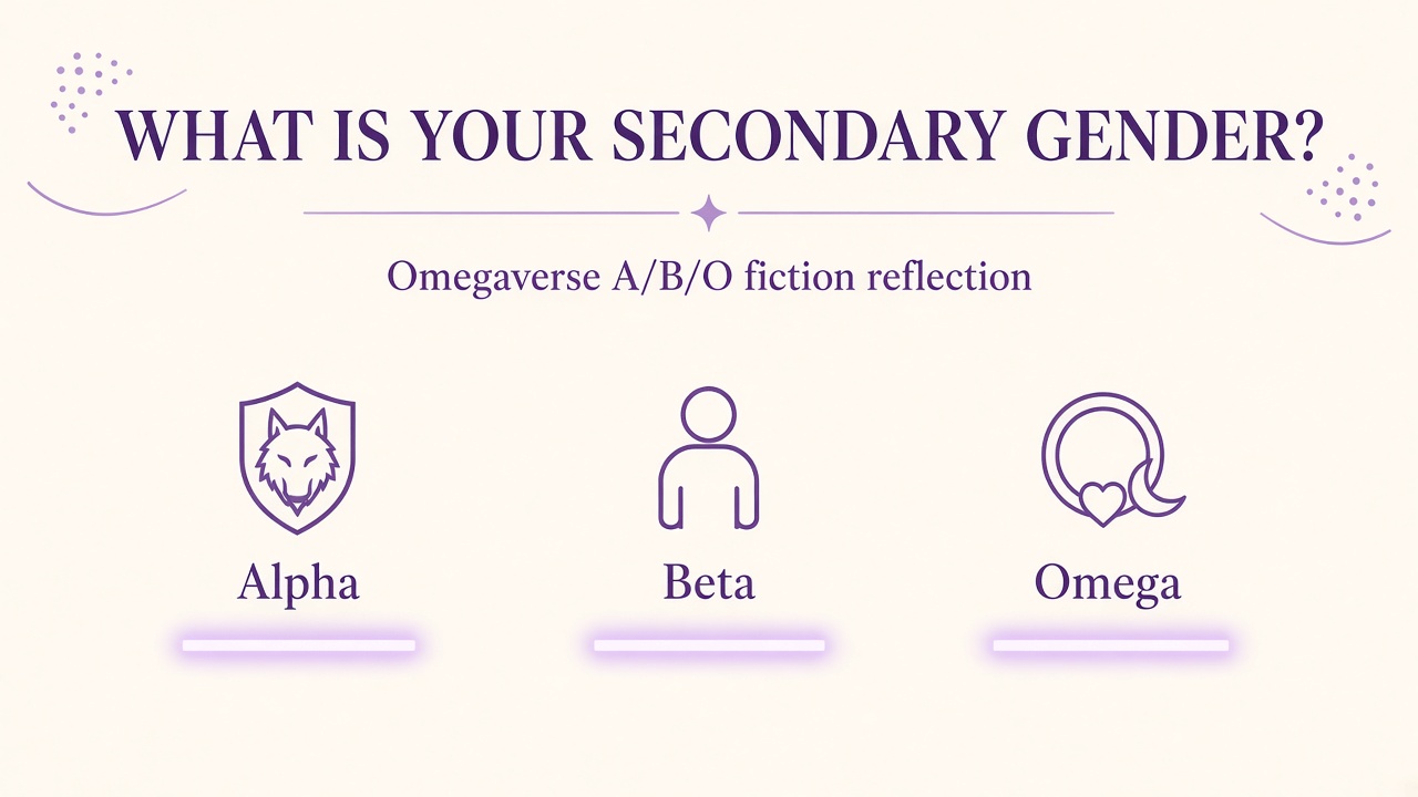 What is your secondary gender quiz diagram with Alpha Beta Omega lean bars and six fictional A/B/O domain scores