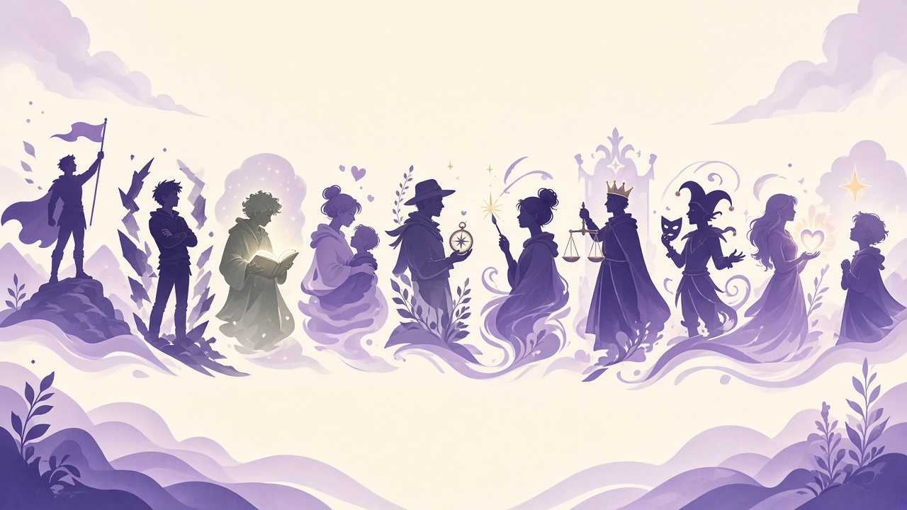 Which character are you quiz hero with cream and purple fandom archetype mood, no character likenesses