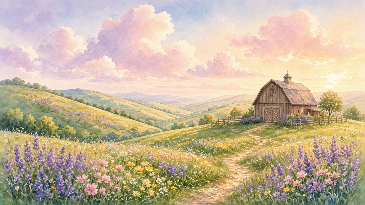 Which MLP character are you quiz hero with pastel pony farm hills and wildflower meadow mood